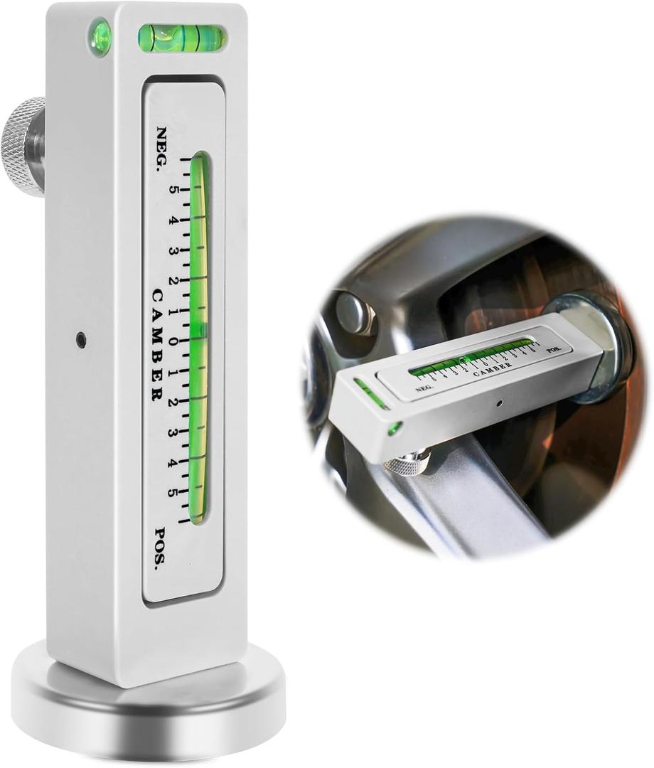 Adjustable Magnetic Gauge Tool, Wheel Camber, Caster Pillar and Wheel Alignment Tools for Automotive Truck RV Tire Repair (1 PACK)