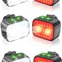 Bike Lights Front and Rear, Bright Rechargeable Bicycle Light 8+12 Modes, Bike Headlight Taillight Set for Night Riding Safety, IPx6 Waterproof Cycling Light with Long Battery Life, 3 Set