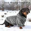 Fuzzy Dog Hoodie Sweater for Large Dogs Warm Winter Dog Clothes with Double-Sided Plush Fleece Soft Stretchy Pet Coats Hooded Sweatshirt for Medium Large Dogs
