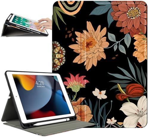 ipad 10.2 Case for iPad 9th/8th/7th Generation case with Pencil Holder, ipad pro 10.5 case, iPad Air 3rd Generation Cases Multi-Angle View Adjustbale Stand Auto Wake/Sleep Boho Floral