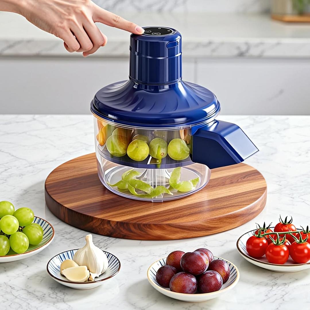 Electric Garlic Peeler, 50W Motor with Stainless Steel Blade, Rechargeable Cordless Automatic Peeler for Grape,cherr tomato,Fruit & Vegetable - Kitchen Tool (Blue-1PC)