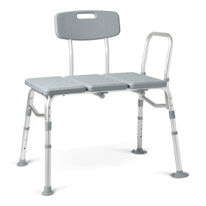 Medline Transfer Bench for Bathtubs and Showers, Adjustable Shower Bench and Bath Seat for Seniors and Adults, Slip-Resistant Feet, Heavy-Duty 400 lb. Weight Capacity, Tool-Free Assembly