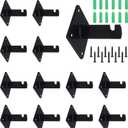 Gridwall Mount Brackets Black for Grid Panels, Wire Wall Mount Brackets for Clothing Store, Cloakroom, Retail Display, Wall Organization 12pcs