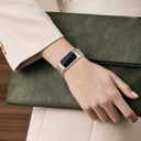 surundo Compatible with Fitbit Charge 6/Charge 5 Bands for Wmen Men, Metal Mesh Milanese Loop Adjustable Strap Replacement for Fitbit Charge 6/Charge 5 Advanced Fitness & Health Trackers (Silver)