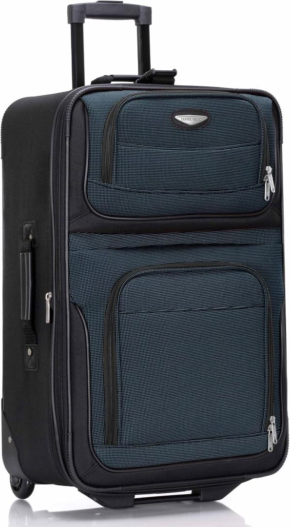 Travel Select Amsterdam Softside Expandable Luggage with Rolling Wheels, Navy, 25-Inch Medium