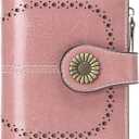 SENDEFN Small Womens Wallet Leather Bifold Card Holder RFID Blocking with Zipper Coin Pocket