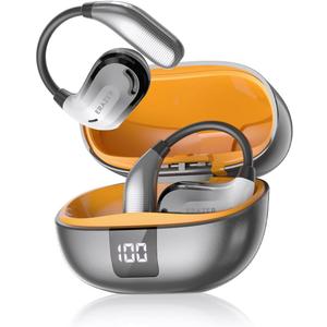 ERAZER XT66PRO AI Translation Earbuds Real Time OWS Wireless Bluetooth Earphones 135 Language Translator Earbuds Open Ear translating Headphones for Travel Business Learning Silver