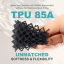 85A TPU 3D Printer Filament 1.75mm 0.03mm,250g Black Filament,Super Soft & Flexible Rubber-Like Filament,Durable & Wear-Resistant, Smooth Feeding,Ideal for RC Car Tires, Lego Wheels.