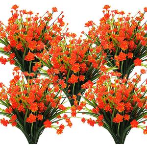 Grunyia 10 Bundles Artificial Daffodil Outdoors Flowers (Orange)