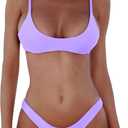 DaiLiWei Thong Bikini Sets for Women 2 Piece Brazilian Swimsuit Teens Bathing Suit Push Up Top Micro Bikinis Swim Suit 2025 (Small, Light Purple)