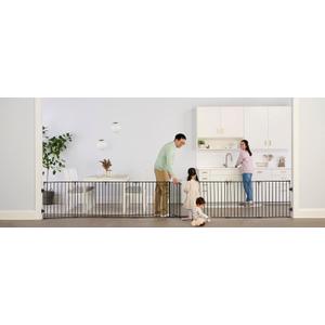 Regalo Safety 28"-76 Super Wide Configurable Baby Gate for Doorways & Open Spaces, 3-Panel Wall Mounted Safety Gate with Door for Babies, Toddlers & Pets, Includes Wall Mount Hardware