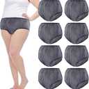 9 Pcs Waterproof Incontinence Underpants Plastic Pants Leak Proof Incontinence Underwear Adult Diaper Cover(Size L,Light Gray)