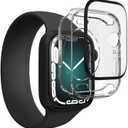 ZAGG Invisbleshield Glass Fusion 360 Screen Protector for Apple Watch Series 7 and Series 8, (45mm) - Engineered Hybrid Glass - Clear
