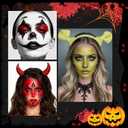 2 x Halloween Makeup Kit for Clown, Black White Face Paint Set for Classic joker Skeleton Looks with Red Eyeshadow Stick, Water-Based Body Paint Set for Cosplay SFX Makeup, Stage shows, Parties