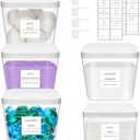 Lifewit 5 Pack 0.72 Gal Laundry Pods container & 0.5 Gal Dryer Sheets Holder Sets, Press-and-Pop Lids, Laundry Room Organization and Storage for Booster Beads with Labels and Measuring Scoops