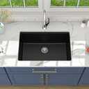 Lordear Undermount Kitchen Sink Composite Granite Sink Quartz Sinks Workstation 28 Inch Black Under Counter Kitchen Sinks 28x19 Inch