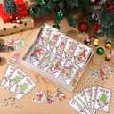 108 Sets Xmas Gnomes Ornament Funny Air Freshener Ornaments with Xmas Greeting Card Scent Sachets Employee Appreciation Gifts for Staff Coworkers Office Christmas Tree Party Decor