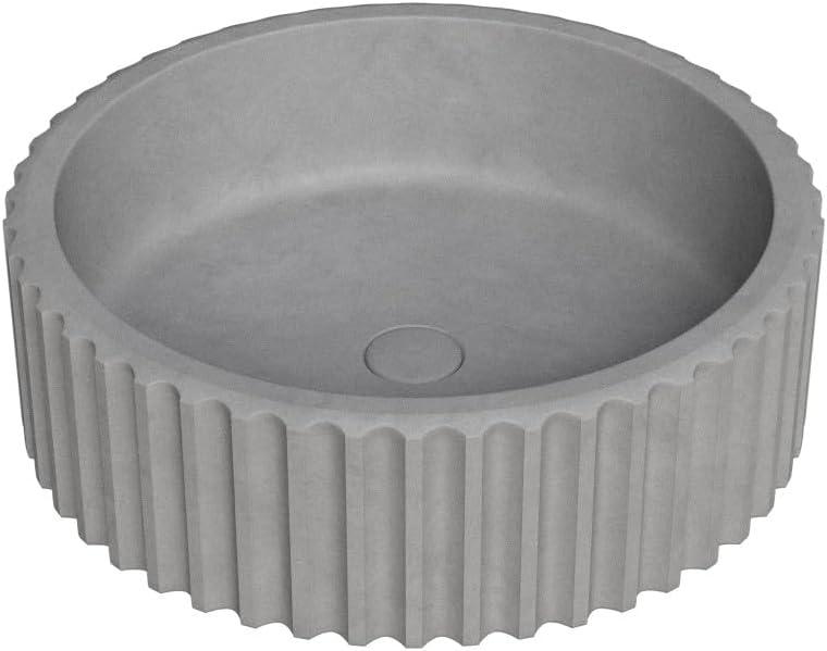 Swiss Madison Lafayette 16" Round Concrete Vessel Sink in Gray