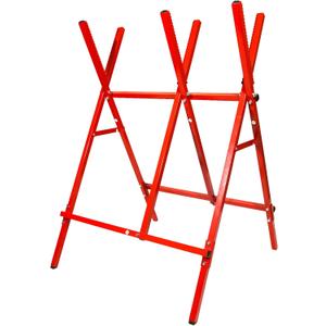 Log saw horse adjustable & folding sawhourse, heavy duty log holder for cutting wood, lightweight and portable steel saw stand easy handle