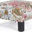 Joveco Small Foot Rest Stool Ottoman, 15" Fabric Square Footstool Upholstered Footrest for Chair, Under Desk, Office, Living Room, Boho Floral