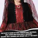 Royal Vampire Costume for Girls Deluxe Set Halloween Gothic Vampiress Queen Dress Up Party (7-9 Years, Black)
