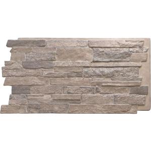 EverStone Acadia Ledge Faux Stone Panel, 49"W x 25 1/2"H x 1 1/4"D, Polermo Color