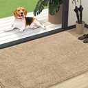OLANLY Dog Door Mat for Muddy Paws 47x32, Absorbs Moisture and Dirt, Absorbent Non-Slip Washable Doormat, Quick Dry Chenille Mud Mat for Dogs, Entry Indoor Entryway Carpet for Inside Floor, Beige