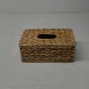 Rectangular Natural Rattan Tissue Box Cover, Hand Woven Wicker Holder for Facial Tissues, Wicker Tissue Holder Ideal for Bathroom Living Room, Tissue Holders Decorative for Kitchen Office and Desk (Rectangle)