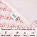 DREAMNINE Decorative Oversized 850GSM Plush Fluffy Feather Faux Fur Throw Blanket 60" x 71",Soft Long Shaggy Fuzzy Blankets, Double Sided Warm Elegant Furry Blanket for Valentine Gift, Twin Size, Pink