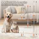 Carpet Rake for Pet Hair Removal -Reusable Pet Hair Remover, 57.5 Adjustable Long Handle Cat Dog Carpet Rake Scraper with Patented Design,Tool for Deep Cleaning Carpets, Rugs, Mats Stairs