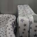 Toddler Travel Bed, Portable Toddler Bed & Chair 2-in-1  Convertible Travel Crib with Storage Pockets, Built-waterproof Oxford Cloth, Easy,Washable Covers,Soft Dutch Velvet (Stars Pattern)