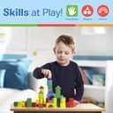Melissa & Doug Wooden Building Blocks, 100-Piece Set of Sorting & Stacking Toys in 4 Colors and 9 Shapes, Classic Toddler Toys for Girls & Boys Ages 2+ - FSC Certified