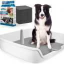 ALL FOR PAWS Dog Potty Tray Indoor Dog Pee Pad Holder Toilet Puppy Litter Box with Removable Post, Raised Sides, Large Space, Shed Proof & Mess Free, Easy Clean-up, Great for Large Size Dogs