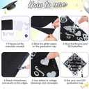 Wavwavw 37 Pcs DIY Graduation Cap Decorations Kit, Glitter Papers, 3D Butterfly Self Adhesive Rhinestones Stickers Alphabet Letter Stickers for 2026 Grad Hat Decor Party Supplies(Black)