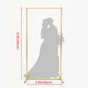 Wedding Square Balloon Arch Stand, Gold Backdrop Stand 6.6 x 3.3 FT Metal Party Frame for Wedding Ceremony Bridal Archway Birthday Party Decoration