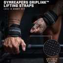Gymreapers GripLink Lifting Straps Heavy Duty D-Ring Weight Lifting Wrist Straps with Anti-Slip Silicone Grip Beads, Adjustable Support for Deadlifts, Powerlifting, Cable Machines & Gym Training