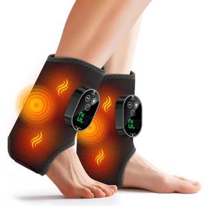 BETOLEAN 2-Pack Cordless Foot Massager for Neuropathy, Foot and Ankle Massager, Ankle Heating Pad with Massage, 6 Heat Levels & 3 Massage Modes with Timer (Black)