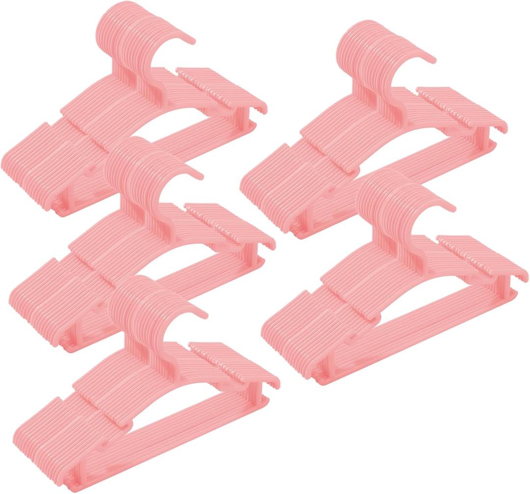 Baby Clothes Hangers,Pink 120 Pack Kids Plastic Hangers for Closet,Toddler,Infant,Child,Newborn's Coat Hangers Ideal for Laundry and Nursery's Everyday Standard Use