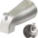 5 1/4 Inch Bathroom Brushed Nickel Tub Spout with Diverter, for 1/2'' IPS Inside Thread, Bathtub Faucet for Wall Front Mount, Bath Tub Faucet Compatible with Westbrass E531D-1F-62