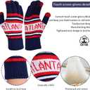 Vintage Classic Skull Cap 3D Embroidery Beanie Cuffed Winter Hat Knit with Touch Screen Gloves Gifts for Fans