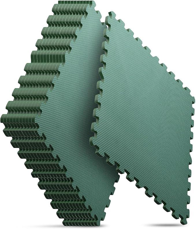 Home Gym Mat, Puzzle Exercise Mat, EVA Interlocking Foam Floor Tiles for Home Workout Equipment and Kids' Play Areas - Blue, 24 in x 24 in x ½ in - (Green)