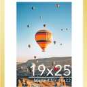 JCJMY 19x25 Picture Frame with 16x22 Mat, Display Photo 16x22 with Mat or 19 x 25 Without Mat, Wall Hanging Large 19 by 25 Poster Frame with Plexiglass, Gold
