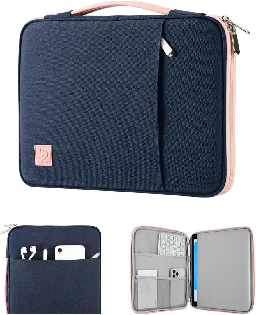 Dadanism 9-11" Tablet Sleeve Padded Carrying Case with Handle for iPad A16 11", iPad 10th Gen/Air5/4 10.9", iPad Air M4/Pro M5 11", iPad 9/8/7th Gen 10.2", Galaxy Tab A11+ 11", Remarkable 2, Indigo