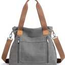 Canvas Handbag Multi-Color Striped Lattice Cross Body Shoulder Purse Bag Tote-Handbag for Women