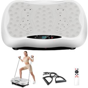 Vibration Plate,  Damkee Vibration Plate Exercise Machine, Vibrating Equipment for Weight Loss and Lymphatic Drainage Massager, 3D Waver Exerciser for Fitness, Full Body Workout Shake Board with 120 Adjustable Speeds (Large)