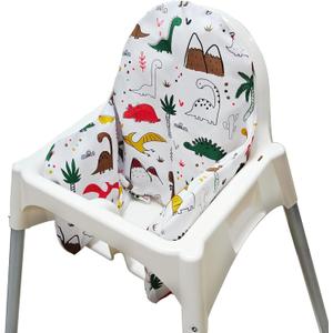MISSEIAR High Chair Cushion with Cover for IKEA Antilop High Chair, Wooden High Chair Pad Pillow, Built-in Inflatable Cushion (Dinosaur-car)