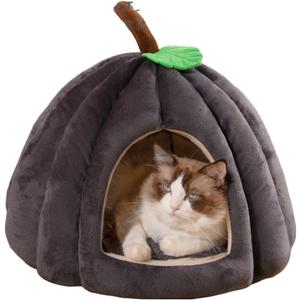 Cat Beds for Indoor Cats,Pumpkin Cat House,Cute Pumpkin Shape Cat Cave Bed