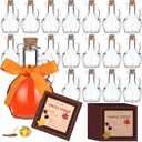 18 Pcs 6.7 oz Glass Maple Syrup Bottles Clear Reusable Glass Bottles with Lids Loop Handle and Maple Syrup Stickers Syrup Jars Syrup Container for Milk Potion Juice Sauce Oil Storage Gift