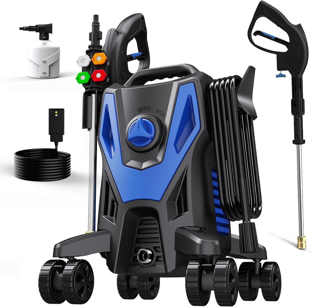 5000PSI PowerWasher with 4 Quick Connect Nozzles, Foam Cannon for Car, Lane, Patio Cleaning