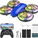 Drones for Kids with Camera,Rc Drone Indoor Small Helicopter,Birthday Gifts for Boys and Girls Beginners Friendly,Mini Quadcopter Toy With 2 Batteries,Propeller Protect,Altitude Hold